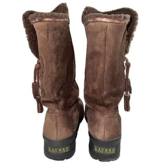 Lauren by Ralph Lauren ~ Tadina Genuine Shearling Women's Suede Boots - Size 6 B - Picture 4 of 7